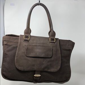 Longchamp Balzane Dark Brown Mocha Suede Tote Bag
